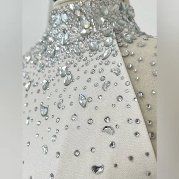 Jenny Packham Gilded Tulle Cape Gown Long Dress